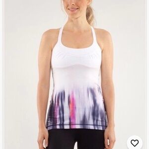 Lululemon scoop me up tank White and Purple Tank Top 10